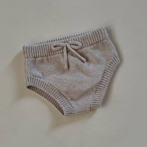 MANGO Knit Bloomers – 1–3 Months, Taupe, Excellent Condition
